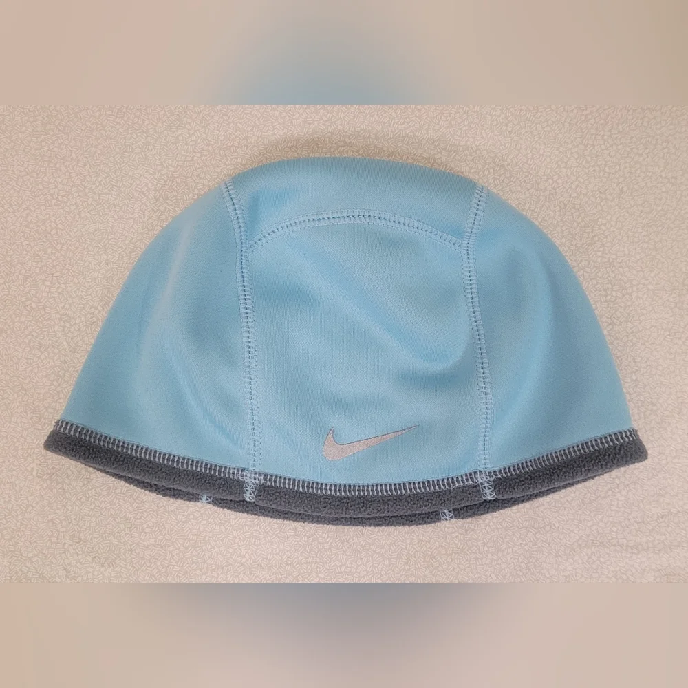 2 Nike Run Reversible Fleece Therma-Fit Running Line Beanie Hat- Girls One Size